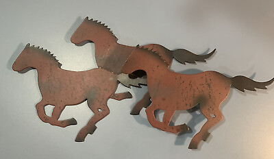 #ad Three Metal Running Horses western home decor wall art Farmhouse $34.50