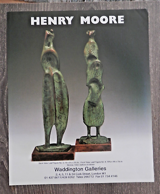 #ad 1988 PRINT AD Henry Moore Sculpture Art Leaf Figure No 3 Back amp; No 4 Front $4.99
