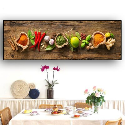 #ad Kitchen Canvas Painting Posters and Prints Wall Art Food Picture for Living Room $19.00