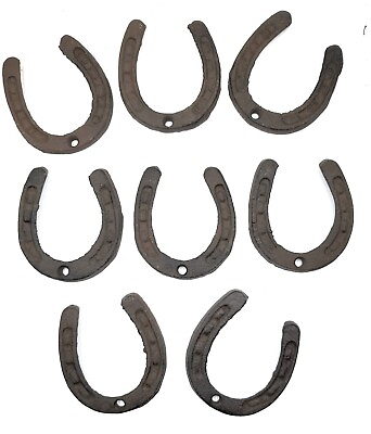 #ad 8 Cast Iron Lucky Horseshoes Western Craft Rustic Ranch Home Decor Small $16.00