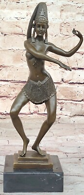 #ad Hot Cast Bronze Art Deco African Moroccan Nude Dancer Statue Sculpture $124.50