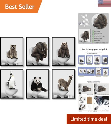 #ad #ad Animal Prints Bathroom Wall Art Set Funny Pictures Cute Raccoon Panda Al... $27.99