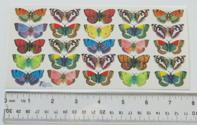 Antique Collection Violette 25 BUTTERFLIES Sheet of 25 Butterfly Stickers #C68 $3.12