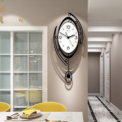 #ad Wall Clock Modern Luxury Nordic Style Metal Clocks Home Decor Art Living Room $44.89