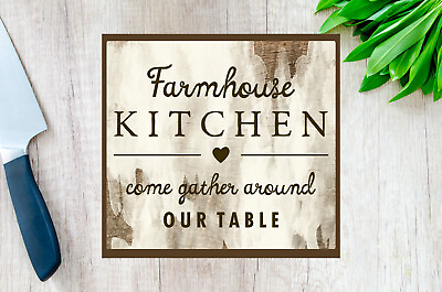 #ad Rustic Handmade Farmhouse kitchen Sign Home Decor 5x5quot; on MDF Board $12.50