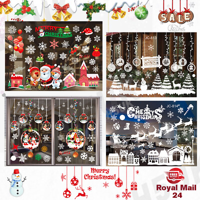#ad Christmas Xmas Santa Removable Window Stickers Art Decals Wall Home Shop Decor $0.99