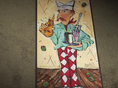 #ad Chef Wall Hanging holding drink and food $39.99