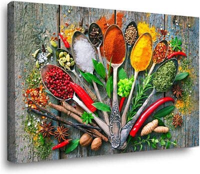 #ad kitchen canvas wall art Spoon Kitchen Canvas Art Print Frame Framed Picture Home $49.99