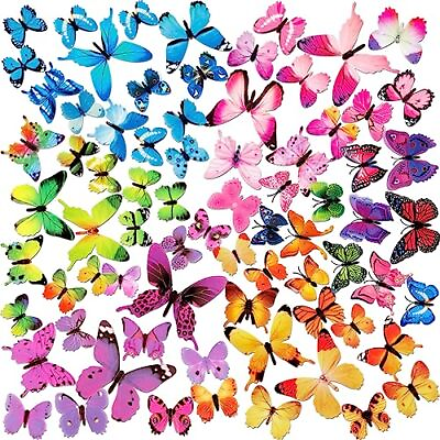 #ad 20PCS 3D Colorful Butterfly Wall Stickers Butterfly Wall Decals Removable 1 $20.15