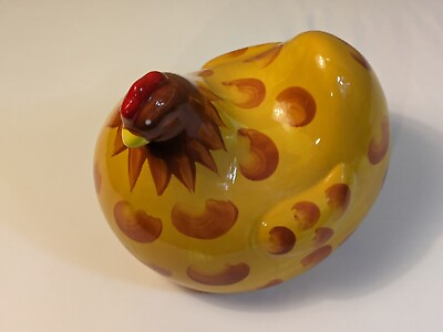 #ad Chubby Yellow Rooster W Orange Spots 11quot; Decorative Home Decor French Farmhouse $13.00