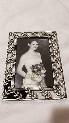 #ad Wedding Picture Pewter Frame 4”x6” Fetco Home Decor Brand New $9.62