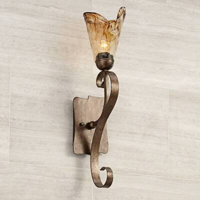 #ad #ad Amber Scroll Rustic Wall Light Sconce Bronze Hardwired 5 1 2quot; Fixture Bedroom $99.95