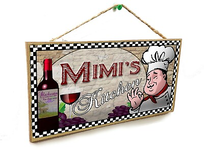 #ad Mimi#x27;s Kitchen Italian Vintage Fat Chef Style 5quot; x 10quot; SIGN Wall Plaque $14.99