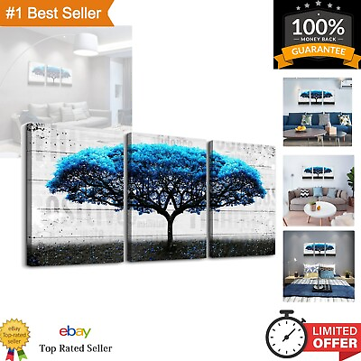 #ad #ad Canvas Wall Art Set Blue Tree Painting Abstract Wall Decor 12x16 Inches $26.33