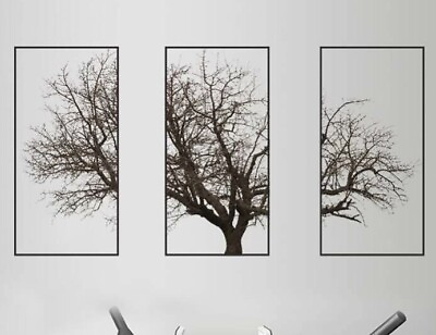 #ad NEW 36” x 24” 3 Piece Set Bare Tree Large Vinyl Wall Decor Decals Sticker Set $35.99