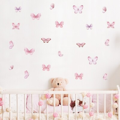 #ad Butterfly decals for Kids RoomWall Decal Nursery Baby Girl Room Wall Stickers $18.98