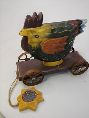 #ad Country Rooster Pull Rustic Look Decor $12.95