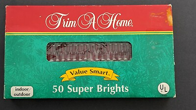 #ad Vintage Kmart Trim A Home 50 Super Brights Indoor Outdoor Christmas Lights $10.00
