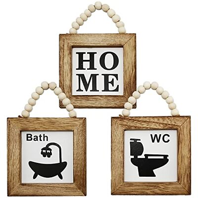 #ad 3 Pcs Rustic Home Decor Wall Hanging Art Family Sign Home Décor Wooden Home S... $24.60