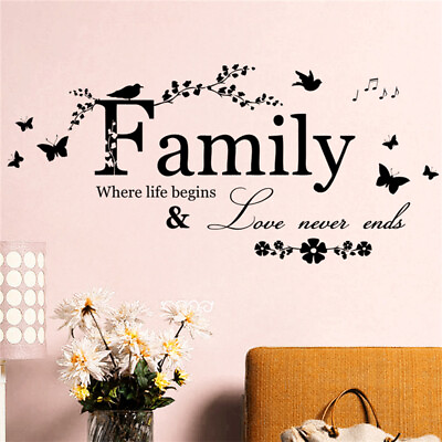 #ad Family Letter Quote Removable Vinyl Decal Art Mural Home Decor Wall Stickers f5 $2.90