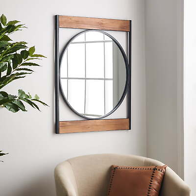 #ad Stylish Industrial Metal Wall Mirror Home Office Decor Modern Decoration $107.99