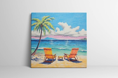 #ad #ad Beach Painting Ocean Beach Seascapes Large Wall Art Canvas Florida Coast Print $143.00