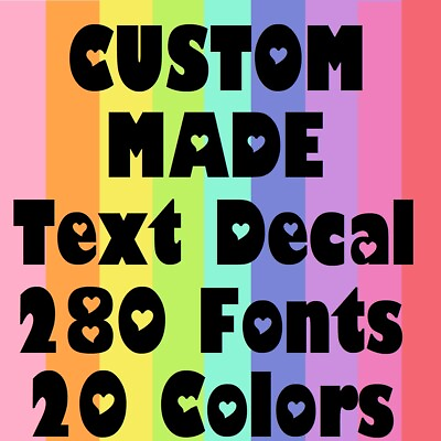 Text Decal Vinyl Lettering Personalized Sticker Business Sign Name CUSTOM MADE $24.99