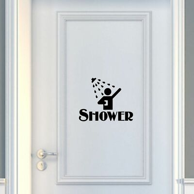 #ad Wall Stickers Shower Pattern Bathroom Removable Vinyl Art Decorative Door Decors $4.50