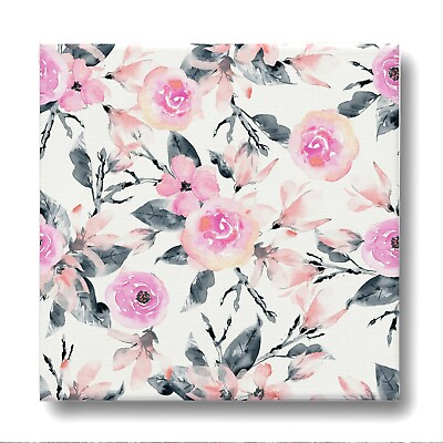 #ad #ad Framed Canvas Wall Art Painting Prints Elegant Chic Pink Floral Tile FLWR001 $18.99