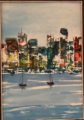 Original watercolor painting 5x7 original and signed seascape $3.35