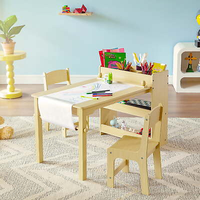 #ad SKYSHALO 2 in 1 Kids Art Table and 2 Chairs Toddler Craft Set $125.09