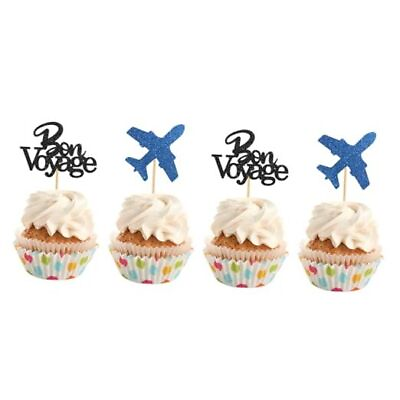 #ad #ad Bon Voyage Cupcake Toppers Travel Theme Party Cupcake Decor Moving Away $17.05