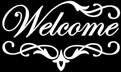 #ad Welcome Front Door Entryway Sign Decal Sticker Home Wall Lettering 5quot; x 8.5quot; $4.72
