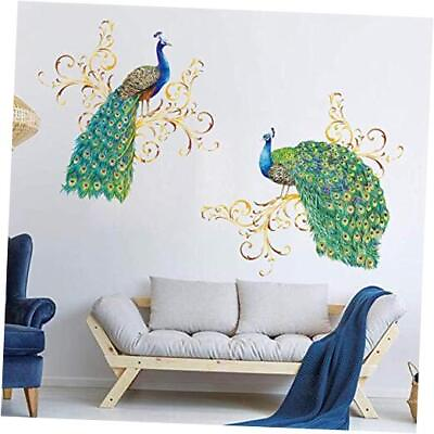 #ad Peacock Wall Decals Bird Aesthetic Wall Stickers Living Room Bedroom Kitchen $26.85
