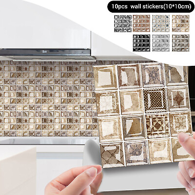 #ad #ad Self Adhesive Kitchen Wall Tiles Bathroom Mosaic Brick Stickers Peel amp; Stick $10.99