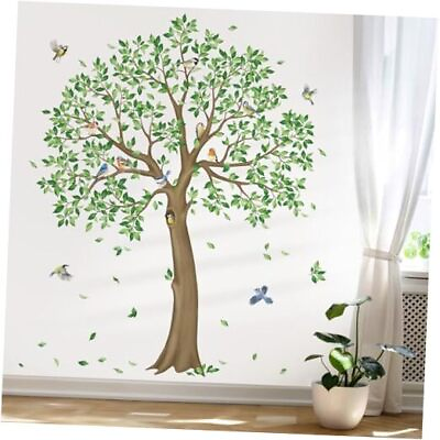 #ad #ad Large Green Tree Wall Stickers Falling Leavesirds Wall Decals Living B $39.25