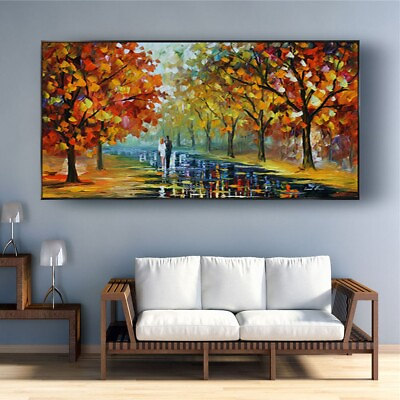 #ad Modern Home Decor Wall Art Hand Painted Oil Paintings Knife Picture Ginkgo $99.00