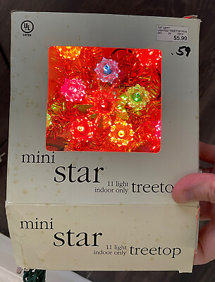 #ad Vintage 2001 Target Tree Topper Star Lighted Mini Star 11 Lights Indoor Christma $15.00