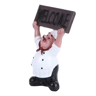 #ad Welcome Board Decor Resin Chef Sculpture Home Decoration Delicate Ceramics $21.98