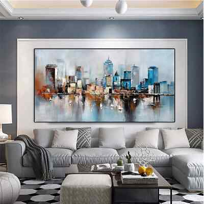#ad Abstract urban architecture poster piece wall art canvas painting living room $23.99