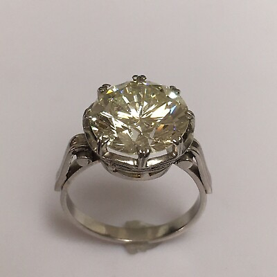 #ad 1920s Art Deco Plat 5.46 Ct Diamond Antique Ring Handmade American Size 6.25 $87500.00