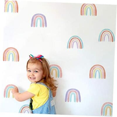 #ad Watercolor Wall Decals 36Pcs Wall Stickers for Girls Bedroom Kids Play Rainbow $19.15