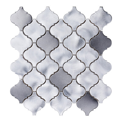Arabesque Blended Gray Metallic Aluminum Mosaic Tile Kitchen Wall Backsplash $21.49