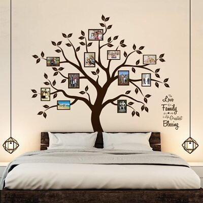 #ad Family Tree Wall Decor – Family Saying Large Tree Wall Decals – Sweet Family ... $33.89