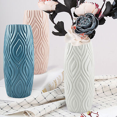 #ad Morandi Style Art Flower Vase Rustic Plastic Vase For Shelf Table Indoor Decor $11.56