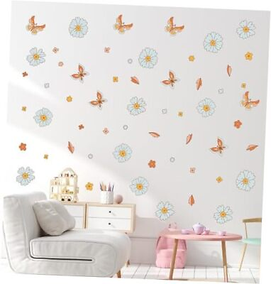 #ad Camomile Wall Decals Butterfly Wall Stickers Peel and Stick Removable $14.45