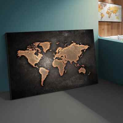 #ad Retro World Map Classical Art Posters And Prints Art Canvas Painting Wall Mural $3.41