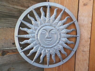 #ad Metal Sun Wall Art Outdoors by Design Hanging Décor Silver 18quot; $7.50