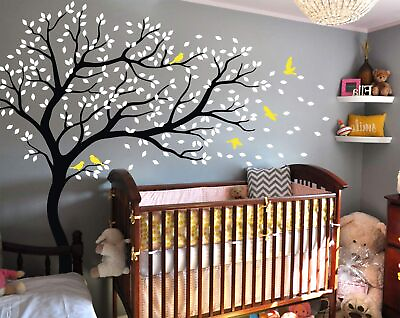 #ad Tree Wall Decal Large Tree Wall Sticker Forest Mural Tree Blowing in The Wind... $72.29