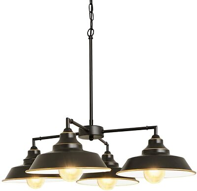 #ad 4Light Rustic Chandelier Lamp Industrial Ceiling Pendant Light Fixture Farmhouse $76.99